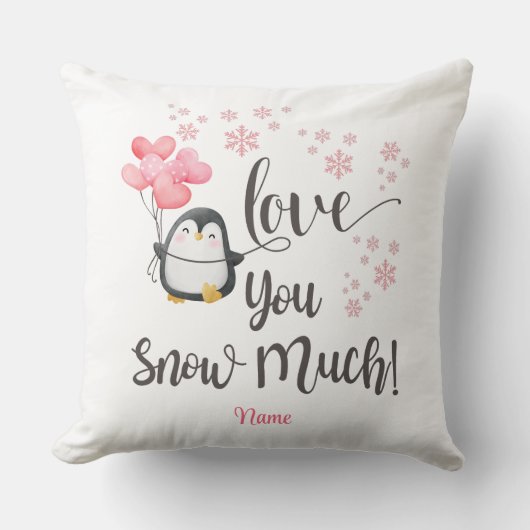 愛 – かわいいバレンタインパーソナライズされたギン クッション (正面)