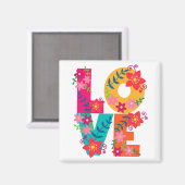 愛、かわいらしフローラ文字 マグネット (正面/裏面)