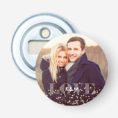 「愛」とキラキラの写真 栓抜き (正面)