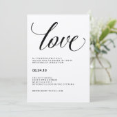 愛|のクラフ結婚トタイポグラフィ紙 招待状 (スタンド正面)