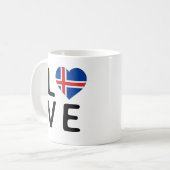 愛 – アイスランド国旗 コーヒーマグカップ (正面左)