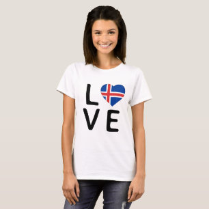 愛 – アイスランド国旗 Tシャツ