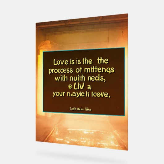 愛 アクリルサイン (傾斜)