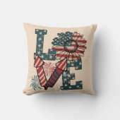 "愛"アメリカ国旗の独立記念日装飾用クッション クッション (正面)