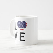 愛 – アメリカ国旗 コーヒーマグカップ (正面左)