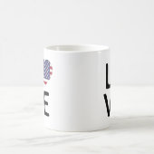 愛 – アメリカ国旗 コーヒーマグカップ (中央)
