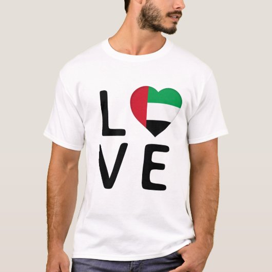 愛 – アラブ統一された首長国連邦国旗 Tシャツ (正面)