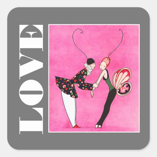 愛.アールデコバレンタインデー スクエアシール (正面)