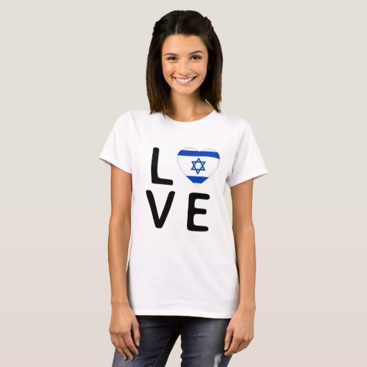 愛 – イスラエル国旗 Tシャツ (正面フル)