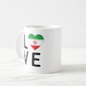 愛 – イラン国旗 コーヒーマグカップ (正面左)