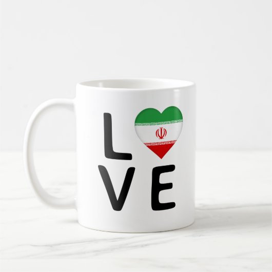 愛 – イラン国旗 コーヒーマグカップ (左)