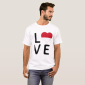 愛 – インドネシア国旗 Tシャツ (正面フル)