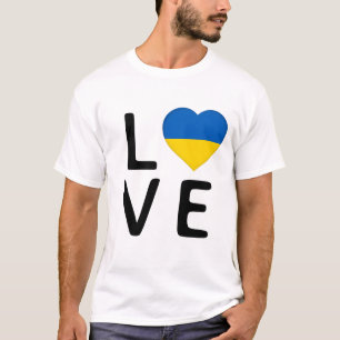愛 – ウクライナ国旗 Tシャツ