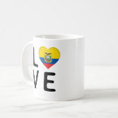 愛 – エクアドル国旗 コーヒーマグカップ (正面左)