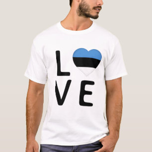 愛 – エストニア国旗 Tシャツ