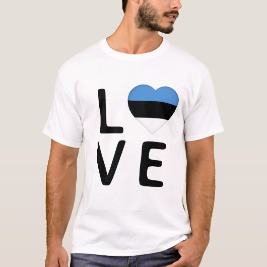 愛 – エストニア国旗 Tシャツ (正面)