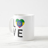 愛 – エチオピア国旗 コーヒーマグカップ (正面左)