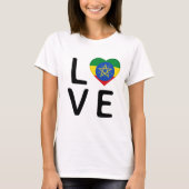 愛 – エチオピア国旗 Tシャツ (正面)