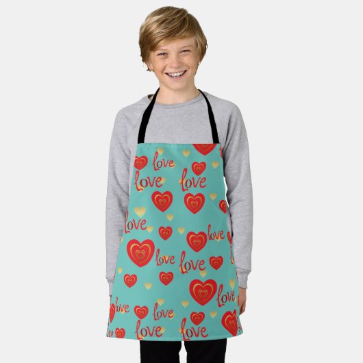 愛 エプロン (着用した状態)