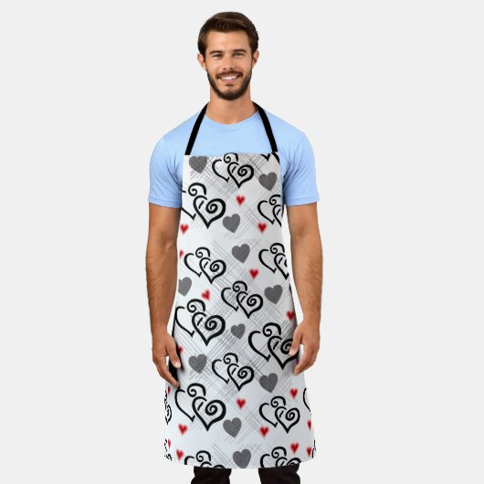 愛 エプロン (着用した状態)