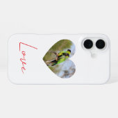 愛 - オキナインコのカップル iPhone 16ケース (裏面横)