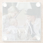 「愛」オリジナル家族写真 名入り ガラスコースター (裏面)