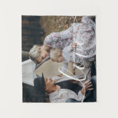 「愛」オリジナル家族写真　名入り タペストリー (正面)