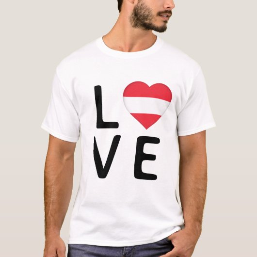 愛 – オーストリア国旗 Tシャツ (正面)