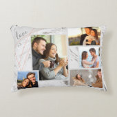 愛 – カスタム5 Photo Collage - Gray White Marble アクセントクッション (正面)
