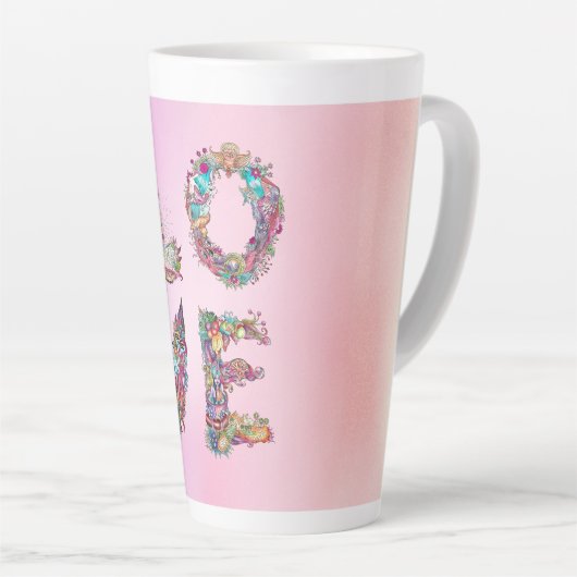 愛 カフェラテマグ (右アングル)