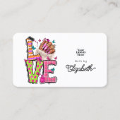 "愛"カラフルスローガンネイルサロンブランディング 名刺 (正面)