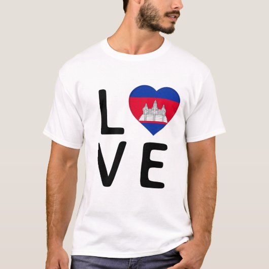 愛 – カンボジア国旗 Tシャツ (正面)