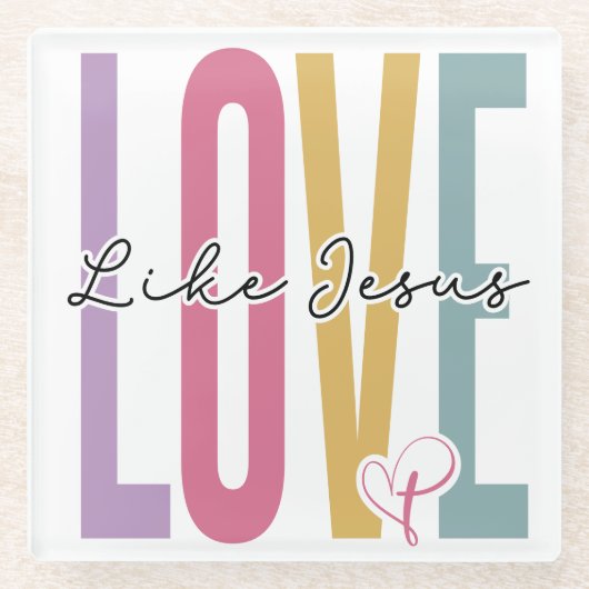 愛 ガラスコースター (正面)