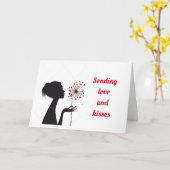 愛/キスの夫への誕生日 カード (黄色い花)