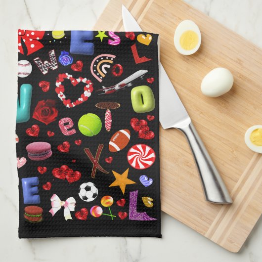 愛 キッチンタオル (四つ折り)