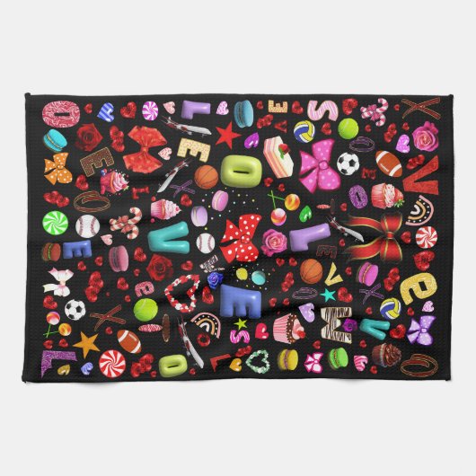 愛 キッチンタオル (横)