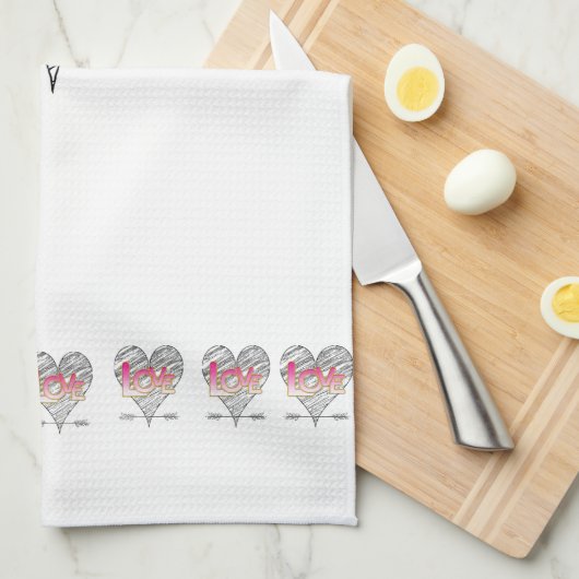 愛 キッチンタオル (四つ折り)