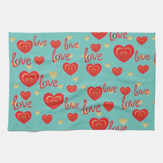 愛 キッチンタオル (横)