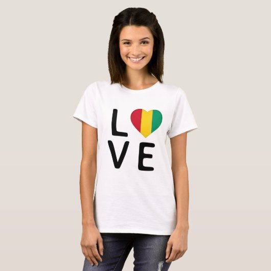 愛 – ギニア国旗 Tシャツ (正面フル)