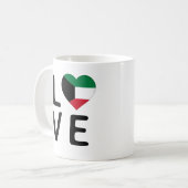 愛 – クウェート国旗 コーヒーマグカップ (正面左)