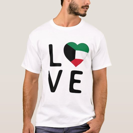 愛 – クウェート国旗 Tシャツ (正面)