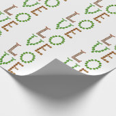 愛 – グリーンペリドットとブラウンスモーククォーツの宝石 ラッピングペーパー (角)