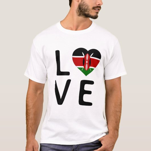 愛 – ケニア国旗 Tシャツ (正面)