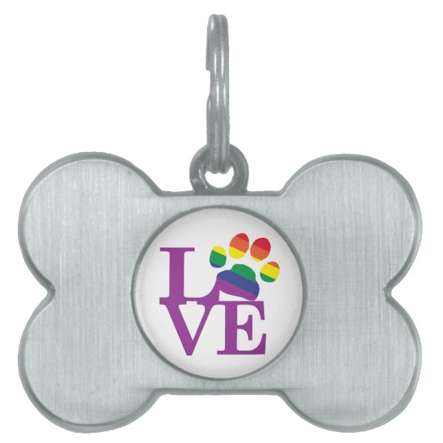 愛 – ゲイ – ポープリント –  ペットネームタグ (正面)
