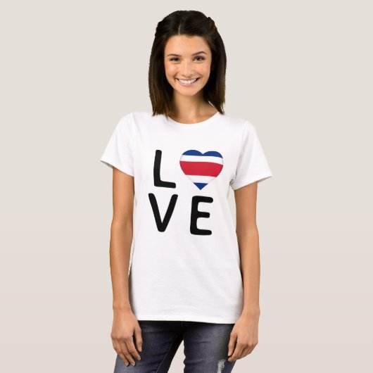 愛 – コスタリカ国旗 Tシャツ (正面フル)