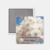 愛.コミットメント。結婚。磁石花 マグネット (正面/裏面)