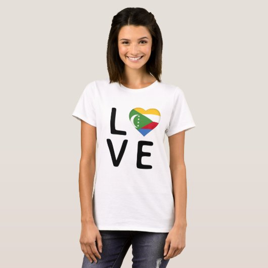 愛 – コモロ国旗 Tシャツ (正面フル)