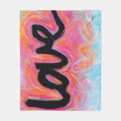 "愛"コレクションのフリースの投球 フリースブランケット (正面)