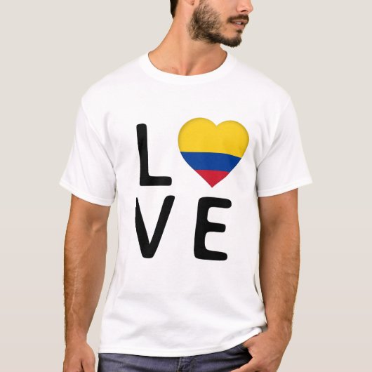 愛 – コロンビア国旗 Tシャツ (正面)