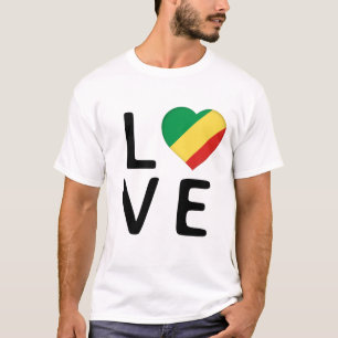 愛 – コンゴ共和国国旗 Tシャツ